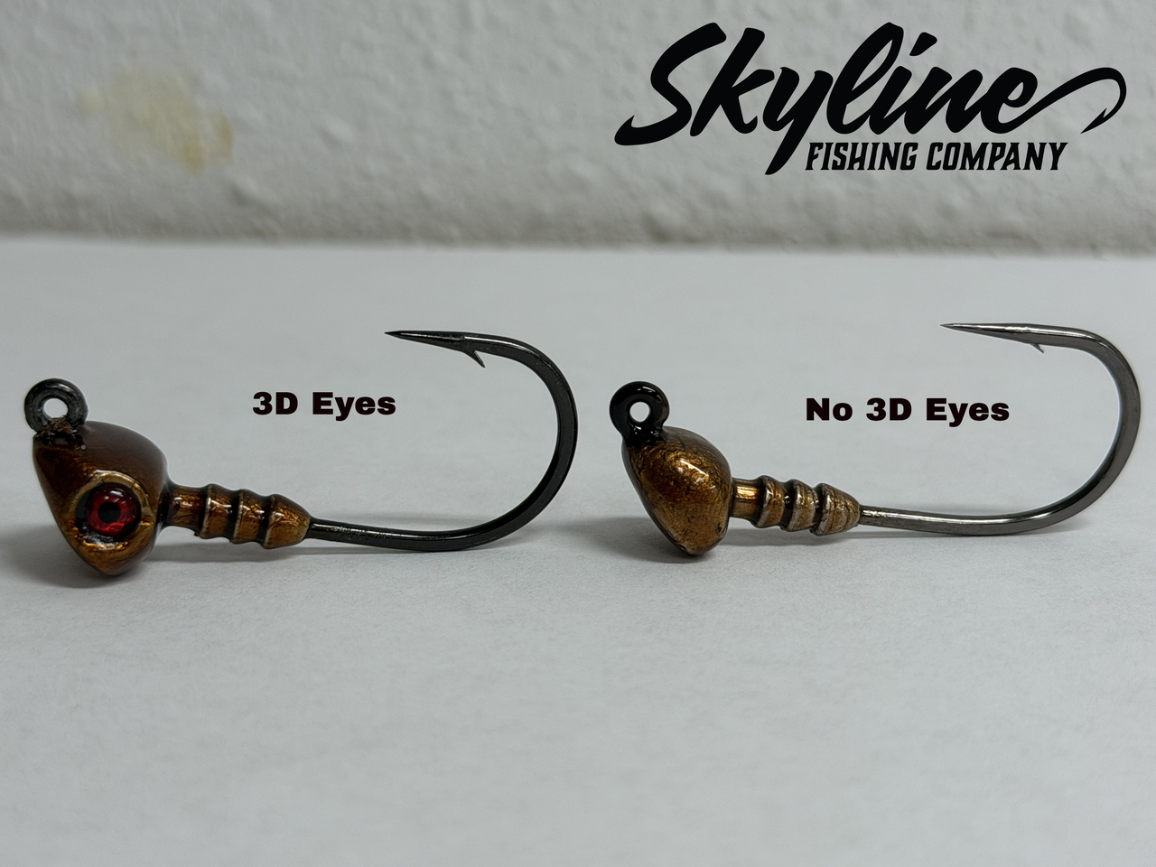 Skyline Standup with Ribs Jig Heads with 3D Eyes and Without 3D Eyes